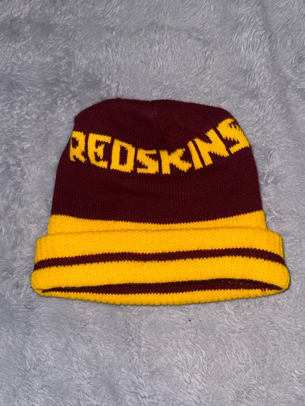 Maroon and Gold Knit Cuffed Beanie - Redskins Design